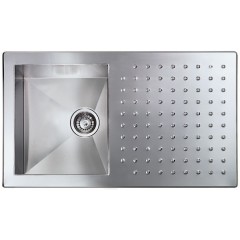 LAVELLO ACCIAIO INOX SATINATO PUNTO QUADRO 3" 86X50 1 VASCA CM 010903 RCSSP