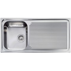 LAVELLO ACCIAIO INOX SATINATO AURORA 3" 101X50 1 VASCA A SINISTRA CM 011045 SCSSX