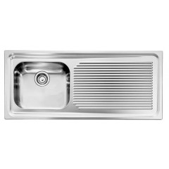 LAVELLO ACCIAIO INOX SATINATO AURORA 3" 116X50 1 VASCA A SINISTRA CM 011046 SCSSX