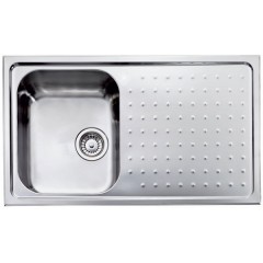 LAVELLO ACCIAIO INOX MICRODECORO PUNTO PLUS 3" 86X50 1 VASCA A SINISTRA CM 011703 SCSSP