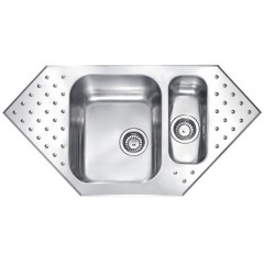 LAVELLO ACCIAIO INOX MICRODECORO PUNTO PLUS 3" 98X50 2 VASCHE A SINISTRA CM 011702 SCSSP