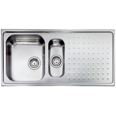 LAVELLO ACCIAIO INOX MICRODECORO PUNTO PLUS 3" 100X50 2 VASCHE A DESTRA CM 011705 DCSSP