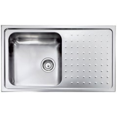 LAVELLO ACCIAIO INOX SATINATO PUNTO PLUS 3" 86X50 1 VASCA A SINISTRA CM 011113 SCSSP