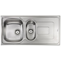 LAVELLO ACCIAIO INOX ANTIGRAFFIO PIZZICA 3" 100X50 2 VASCHE A DESTRA CM 011395 DCSSP