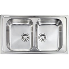 LAVELLO ACCIAIO INOX ANTIGRAFFIO COMETA 3" 86X50 2 VASCHE CM 011494 XCSSX