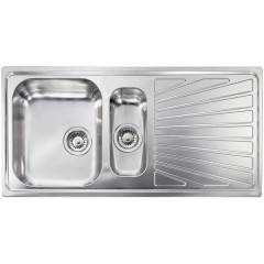 LAVELLO ACCIAIO INOX ANTIGRAFFIO COMETA 3" 100X50 2 VASCHE A DESTRA CM 011495 DCSSP