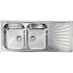 LAVELLO ACCIAIO INOX ANTIGRAFFIO COMETA 3" 116X50 2 VASCHE A SINISTRA CM 011497 SCSSX