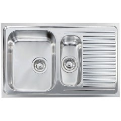 LAVELLO ACCIAIO INOX SATINATO MATICO 3" 79X50 2 VASCHE A SINISTRA CM 011641 SCSSP