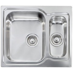 LAVELLO ACCIAIO INOX ANTIGRAFFIO MATICO 3" 58X50 2 VASCHE A SINISTRA CM 011692 SCSSP
