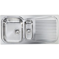 LAVELLO ACCIAIO INOX SATINATO MATICO 3" 100X50 2 VASCHE A DESTRA CM 011645 DCSSP