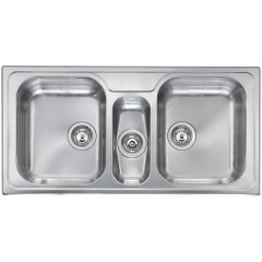 LAVELLO ACCIAIO INOX SATINATO MATICO 3" 100X50 3 VASCHE CM 011646 XCSSP