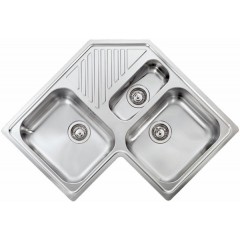 LAVELLO ACCIAIO INOX SATINATO ILARIA 3" 3 VASCHE ANGOLO CM 011848 XCSSP