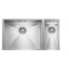 LAVELLO ACCIAIO INOX SATINATO FILO QUADRA 3" 79X45 2 VASCHE A DESTRA FILOTOP CM 011925 DCSSP