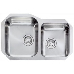 LAVELLO ACCIAIO INOX SATINATO CINZIA 3" 73.2X48 2 VASCHE A DESTRA CM 011950 DCSSP