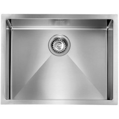LAVELLO ACCIAIO INOX SATINATO FILO RAGGIATO 3" 57X45 1 VASCA SOTTOTOP CM 012008 XCSSP