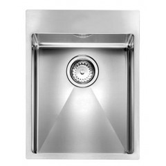 LAVELLO ACCIAIO INOX SATINATO FILO RAGGIATO MIX 3" 39X50 1 VASCA SLIM CM 012042 XCSSP