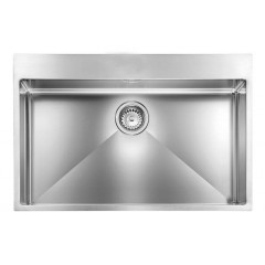 LAVELLO ACCIAIO INOX SATINATO FILO RAGGIATO MIX 3" 77X50 1 VASCA SLIM CM 012046 XCSSP