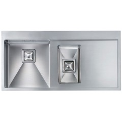 LAVELLO ACCIAIO INOX SATINATO BATIK  3" 100X50 2 VASCHE A DESTRA SLIM CM 012035 DCSSP