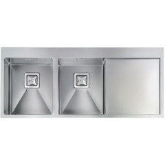 LAVELLO ACCIAIO INOX SATINATO BATIK  3" 116X50 2 VASCHE A SINISTRA SLIM CM 012037 SCSSP