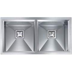 LAVELLO ACCIAIO INOX SATINATO GLAMOUR 3" 87.5X45 2 VASCHE SLIM CM 0128105 XCSSP