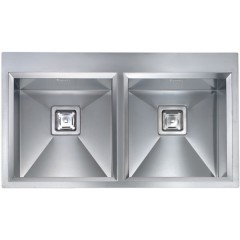 LAVELLO ACCIAIO INOX SATINATO GLAMOUR MIX 3" 87.5X50 2 VASCHE SLIM CM 012825 XCSSP