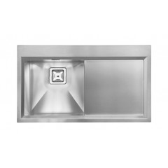 LAVELLO ACCIAIO INOX SATINATO GLAMOUR MIX 3" 86X50 1 VASCA A DESTRA SLIM CM 012843 DCSSP