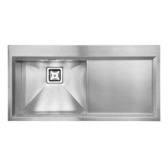 LAVELLO ACCIAIO INOX SATINATO GLAMOUR MIX 3" 100X50 1 VASCA A DESTRA SLIM CM 012846 DCSSP