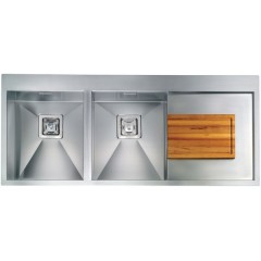 LAVELLO ACCIAIO INOX SATINATO CLARK 3" 116X50 2 VASCHE A SINISTRA SLIM CM 012887 SCSSP