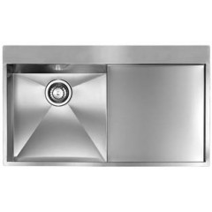 LAVELLO ACCIAIO INOX SATINATO FILO QUADRA MIX 3" 86X50 1 VASCA A SINISTRA SLIM CM 012960 SCSSP