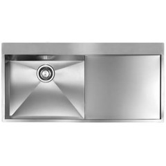 LAVELLO ACCIAIO INOX SATINATO FILO QUADRA MIX 3" 100X50 1 VASCA A SINISTRA SLIM CM 012961 SCSSP