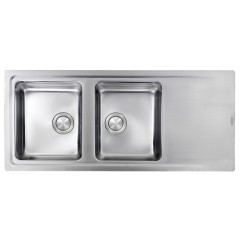 LAVELLO ACCIAIO INOX SATINATO EVOLUZIONE 3" 116X51 2 VASCHE SLIM CM 015007 RCSSP