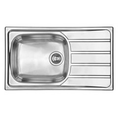 LAVELLO ACCIAIO INOX SPAZZOLATO UNIVERSAL 3" 86X50 1 VASCA A SINISTRA CM 015440 SCSSX