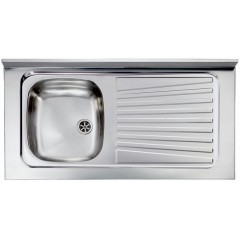 LAVELLO ACCIAIO INOX PRELUCIDATO MONDIAL 100X50 1 VASCA A DESTRA CM 031035 DCSSX