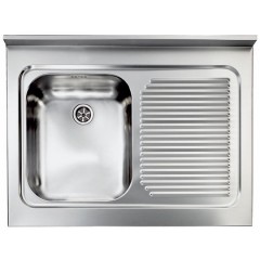 LAVELLO ACCIAIO INOX SATINATO ROSSANA 80X60 1 VASCA A SINISTRA CM 031131 SCSSX
