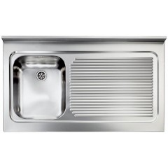 LAVELLO ACCIAIO INOX SATINATO ROSSANA 105X60 1 VASCA A DESTRA CM 031135 DCSSX