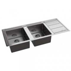 LAVELLO 2 VASCHE E GOCCIOLATOIO A SINISTRA AMBIENT IXELIUM WHIRLPOOL AM 1151 IXL LH