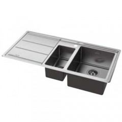 LAVELLO 2 VASCHE E GOCCIOLATOIO A SINISTRA AMBIENT IXELIUM WHIRLPOOL AM 1051 IXL LH