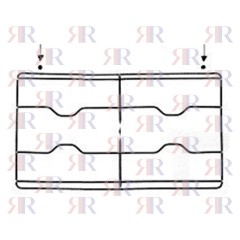 F0103 GRIGLIA IN FILO CROMATA A 2 FUOCHI 440 X 253mm