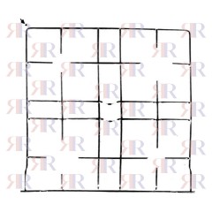 F2701 GRIGLIA IN FILO CROMATA A 4 FUOCHI 447 X 476mm