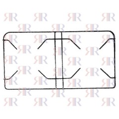 GRIGLIA IN PIATTINO SMALTATA 2 FUOCHI 457 X 236mm