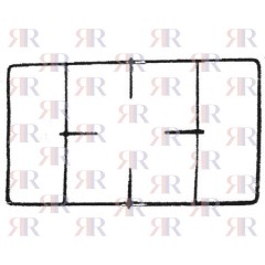 GRIGLIA IN PIATTINO SMALTATA 1 FUOCO CENTRALE 485 X 257mm