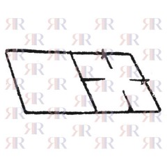 P0260 GRIGLIA IN PIATTINO SMALTATA 1 FUOCO+PIASTRA 487 X 235mm