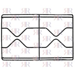 P0263 GRIGLIA IN PIATTINO SMALTATA 2 FUOCHI 433 X 268mm
