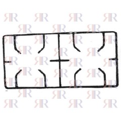P0274 GRIGLIA IN PIATTINO SMALTATA 2 FUOCHI 485 X 255mm