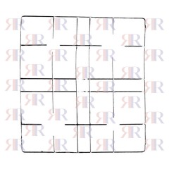 F0301 GRIGLIA IN FILO CROMATA A 4 FUOCHI 504 X 553mm