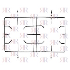 F0308 GRIGLIA IN FILO CROMATA A 2 FUOCHI 241 X 410mm
