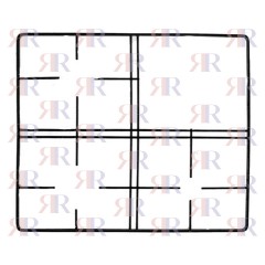 F1716 GRIGLIA IN FILO CROMATA A 3 FUOCHI 505 X 540mm