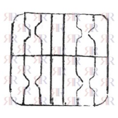 F5410(1) GRIGLIA IN FILO CROMATA A 4 FUOCHI 436 X 436mm