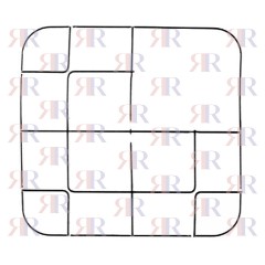 GRIGLIA IN FILO CROMATA A 3 FUOCHI 447 X 473mm