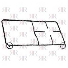 P5457(1) GRIGLIA IN PIATTINO SMALTATA 1 FUOCO+PIASTRA 475 X 268m